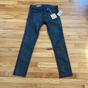 NWT AG Coated Dark Gray Jeans Size 24.